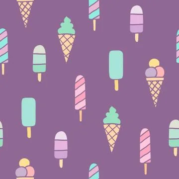 Ice cream seamless pattern. Stock Illustration
