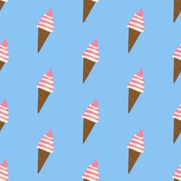 Ice cream seamless pattern Stock Illustration