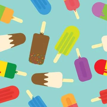 Ice cream seamless pattern Stock Illustration