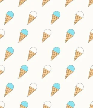 Ice Cream - Seamless Pattern Stock Illustration