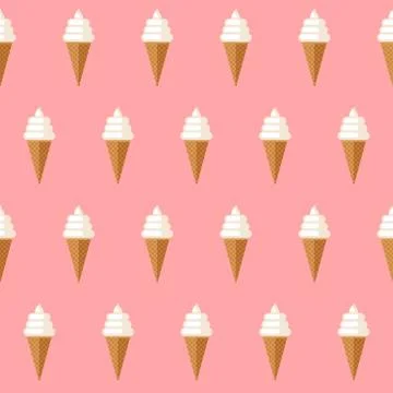 Ice cream seamless pattern Stock Illustration