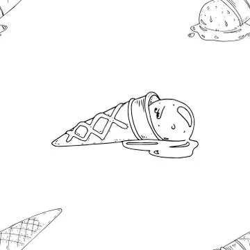 Ice cream seamless pattern. Stock Illustration