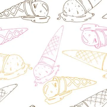 Ice cream seamless pattern. Illustrazione stock