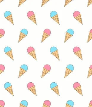 Ice Cream - Seamless Pattern Stock Illustration