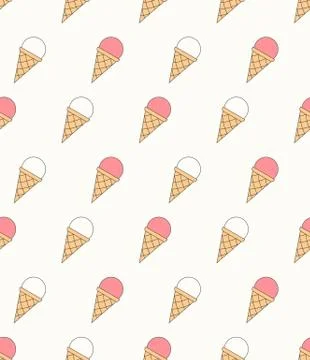 Ice Cream - Seamless Pattern Stock Illustration
