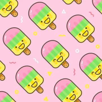 Ice Cream Seamless Pattern Stock Illustration