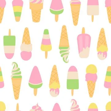 Ice cream seamless pattern Stock Illustration