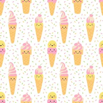 Ice cream seamless pattern Stock Illustration