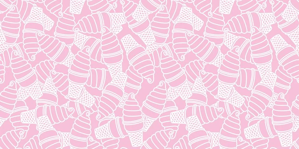 Ice cream Seamless Pattern Twisted cone vector background wallpaper Stock Illustration