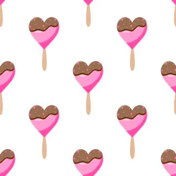 Ice cream seamless pattern vector Illustrazione stock