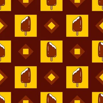 Ice cream Seamless Pattern. Vector illustration. Stock Illustration