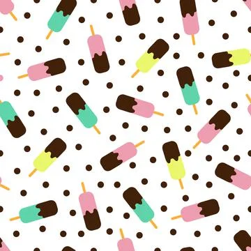 Ice cream seamless pattern. Vector illustration. Illustrazione stock