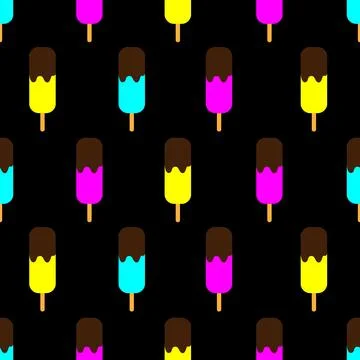 Ice cream seamless pattern. Vector illustration.	 Stock Illustration