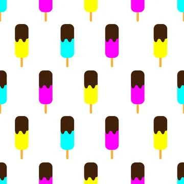 Ice cream seamless pattern. Vector illustration. Stock Illustration