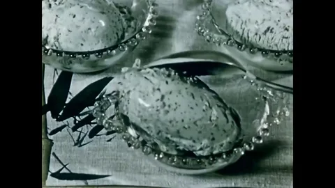 Ice cream is served with cake and pie, a grandfather and his grandchildren eat Stock Footage