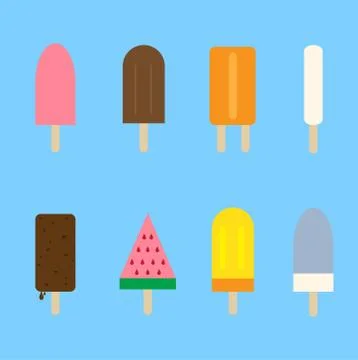 Ice cream set Stock Illustration