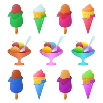 Ice cream, set Stock Illustration