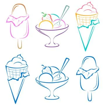 Ice-cream, set Stock Illustration