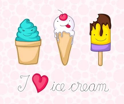 Ice cream set Stock Illustration