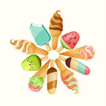 Ice cream set. Stock-Illustration