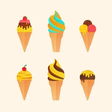 Ice cream set Stock Illustration