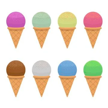 Ice cream set Stock Illustration