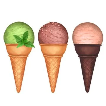 Ice cream set Illustrazione stock