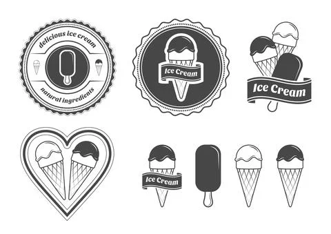 Ice cream set Stock Illustration