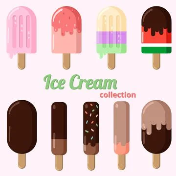 Ice cream set Stock Illustration