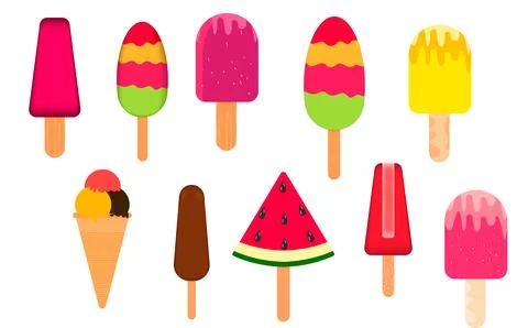 Ice cream set Stock Illustration