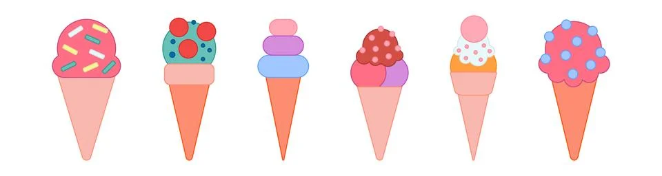 Ice cream set Stock Illustration