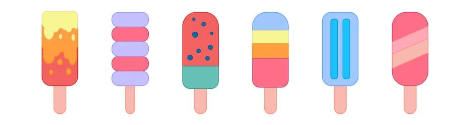 Ice cream set Stock Illustration