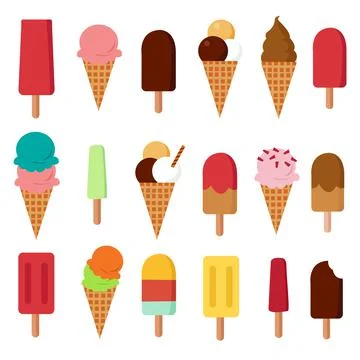 Ice Cream set vector illustration Illustrazione stock