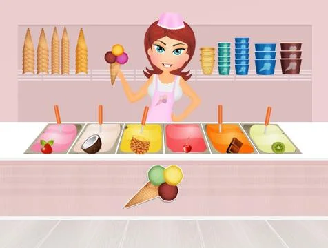 Ice cream shop Stock Illustration