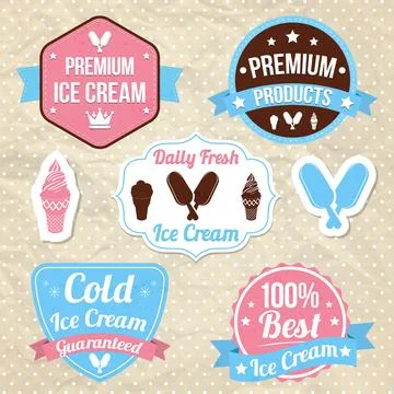 Ice cream shop vector logo template Stock Illustration