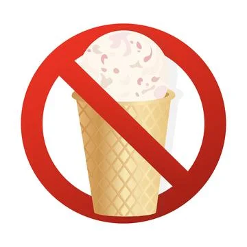 Ice cream sign prohibited. Vector illustration Stock Illustration