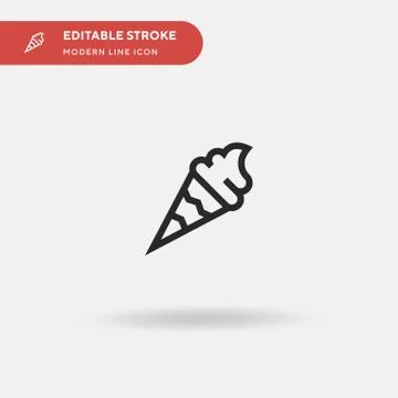 Ice Cream Simple vector icon. Illustration symbol design template for web mob Stock Illustration