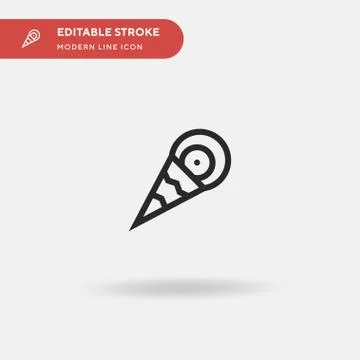 Ice Cream Simple vector icon. Illustration symbol design template for web mob Stock Illustration
