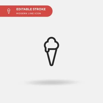 Ice Cream Simple vector icon. Illustration symbol design template for web mob 스톡 일러스트