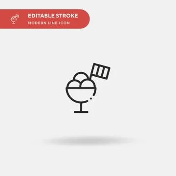 Ice Cream Simple vector icon. Illustration symbol design template for web mob Stock Illustration