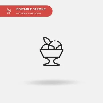 Ice Cream Simple vector icon. Illustration symbol design template for web mob Stock Illustration