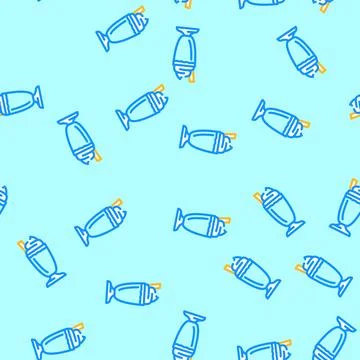 Ice cream smoothie drink vector seamless pattern Stock Illustration