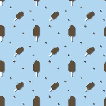 Ice Cream Snack Seamless Pattern Stock Illustration