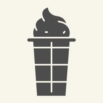 Ice cream solid icon. Dessert vector illustration isolated on white. Ice cream Stock Illustration