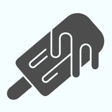 Ice cream solid icon. Ice cream lollipop vector illustration isolated on white 스톡 일러스트