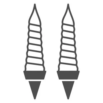 Ice cream solid icon, street food concept, korean tall icecream cone vector sign 스톡 일러스트