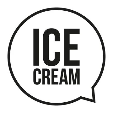 Ice Cream speech bubble sign Stock Illustration