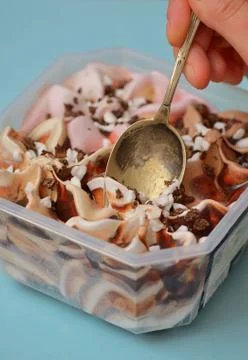Ice cream in spoon Free Stock Photos