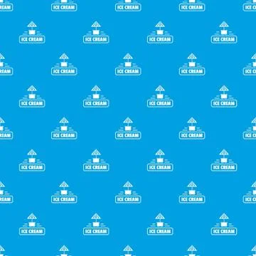 Ice cream stand pattern seamless blue Stock Illustration