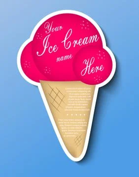 Ice cream sticker Stock Illustration